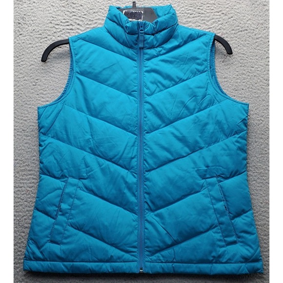 Lands' End Jackets & Blazers - Lands' End Down Puffer Vest Womens Small Blue Quilted Winter Sleeveless Full Zip